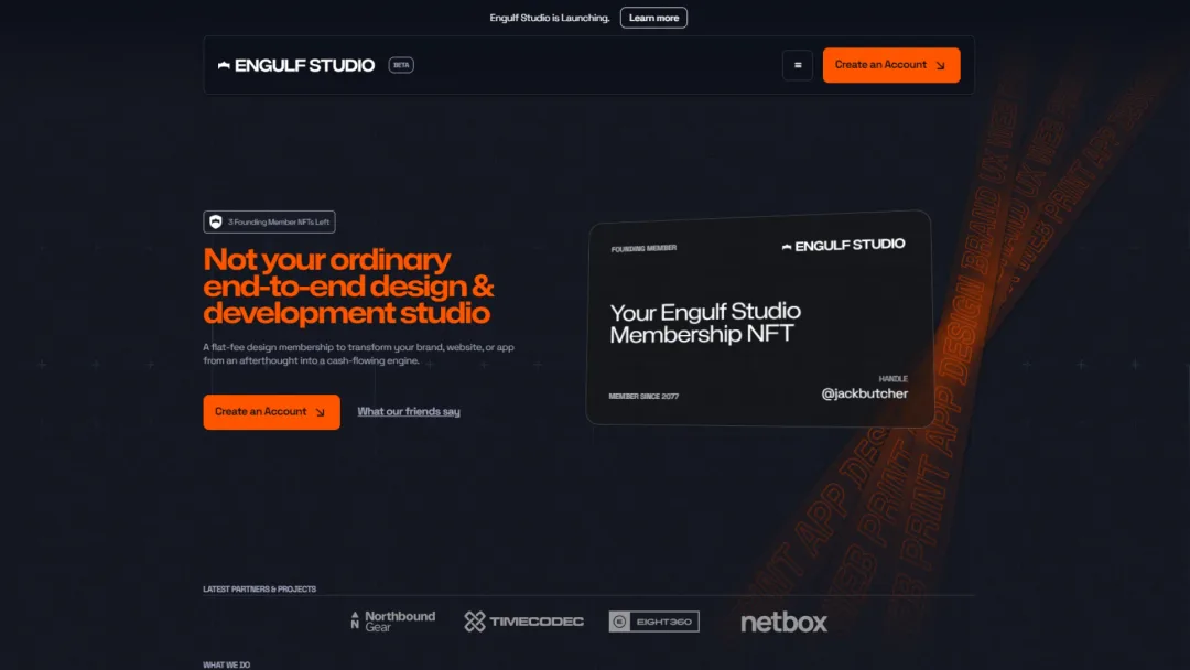 Studio website design.