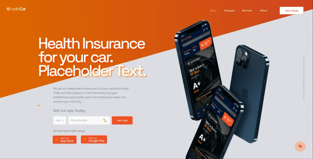 Website and app mockups.